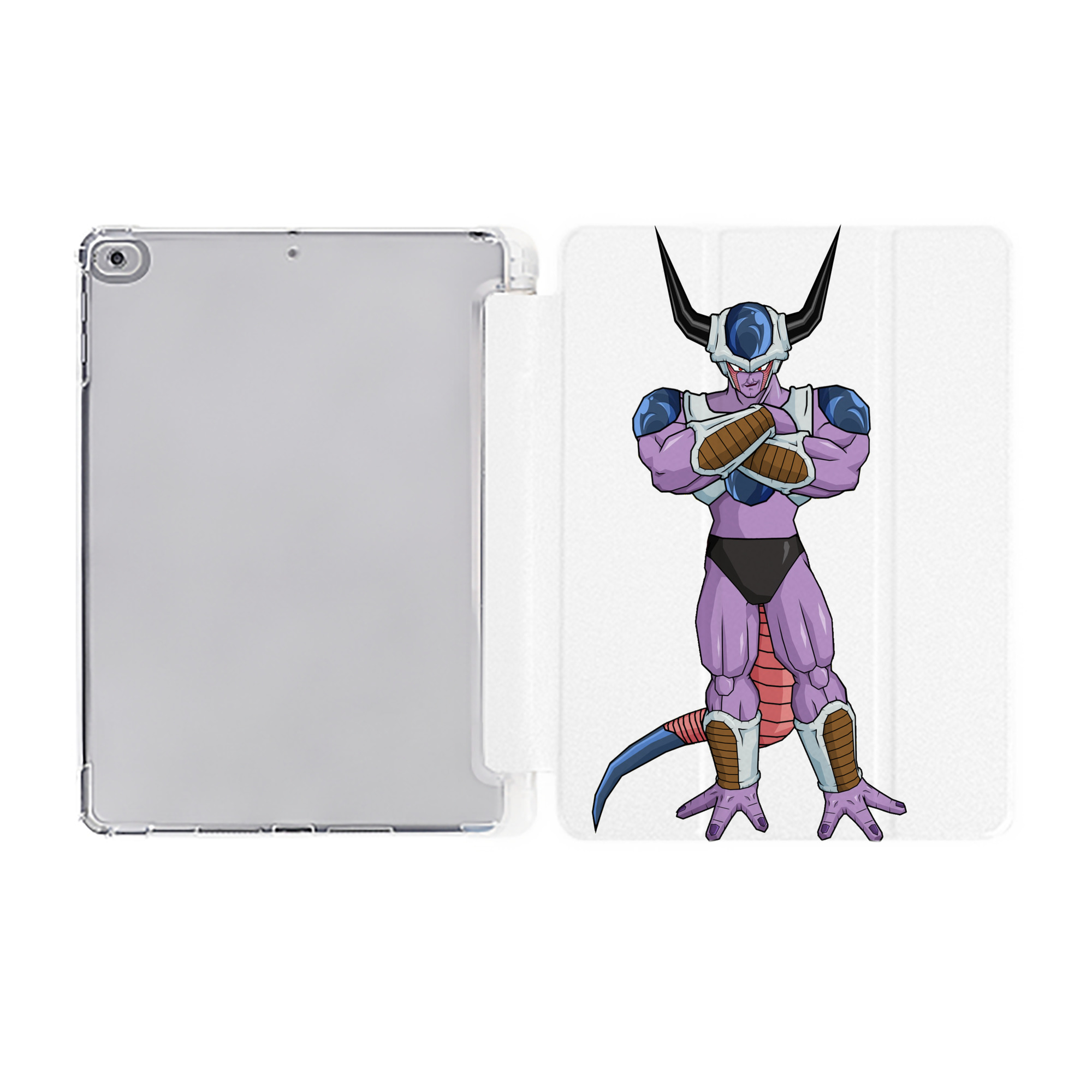 （画像用） ドラゴンボール フリーザ DRAGON BALL Frieza IPad ケース ペン収納付き 三つ折りスタンド PUレザー×シリコン 対応機種9.5/10.5/10.9インチ
